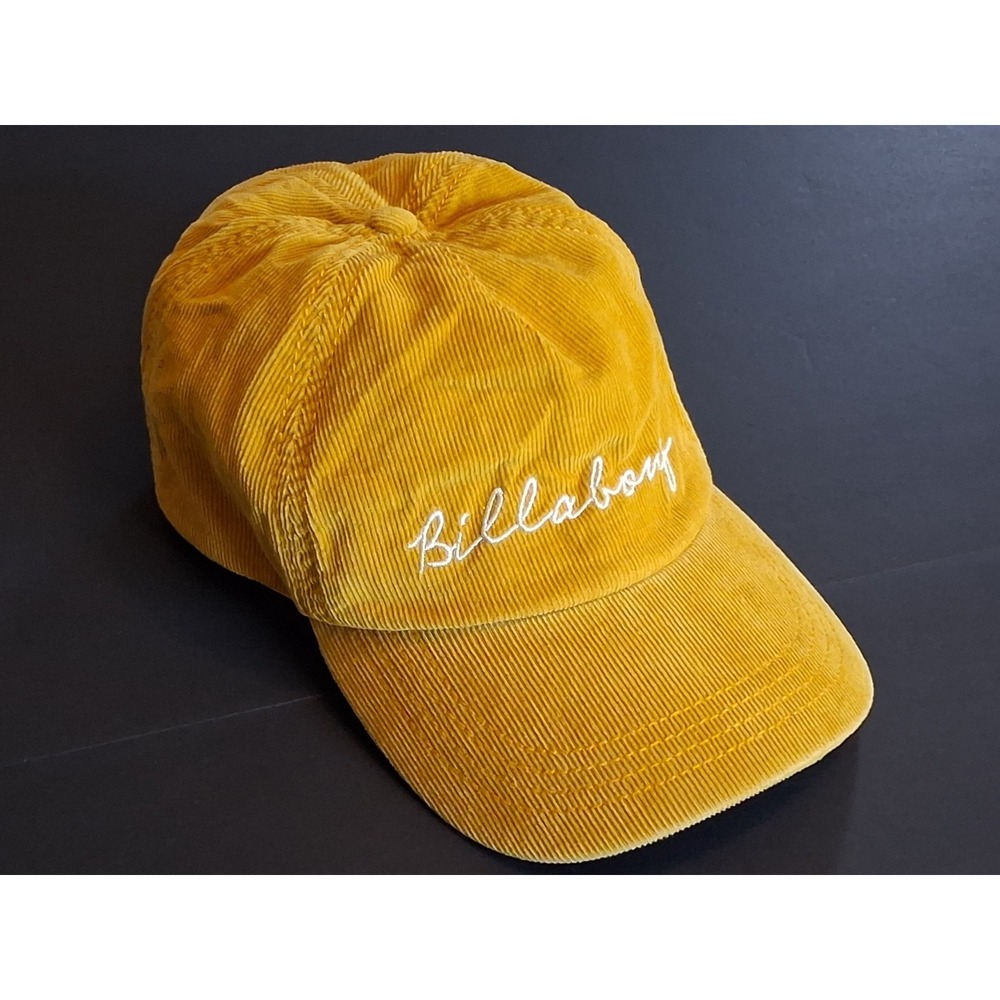 Billabong Women's Dad Cap Strapback Adjustable Hat Mustard Yellow Corduroy